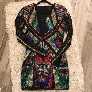 X REVOLVE BOWIE EMBELLISHED DRESS IN TRIBAL TONES